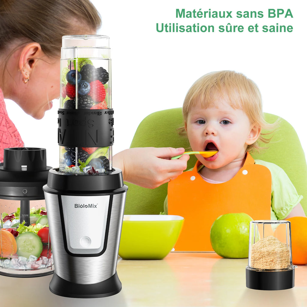 Kitchenflow x BioloMix 700W - Blender Multifonction 3-en-1