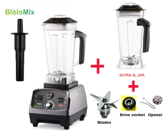 Kitchenflow x BioloMix 2200W - Blender Pro avec minuterie – Mixeur extracteur
